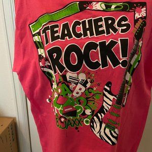 Women's Small Teacher's Rock T-shirt in Pink
